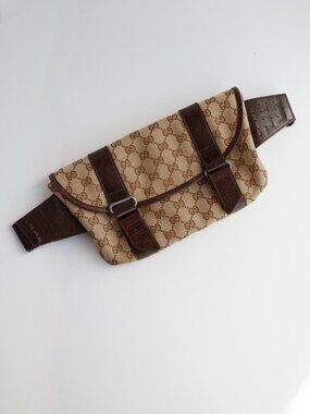 Authentic Preowned Gucci Brown GG Canvas/ Leather Bum Bag